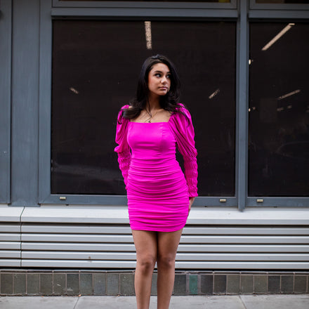 Jheez Electric Fuchsia Luxe Dress