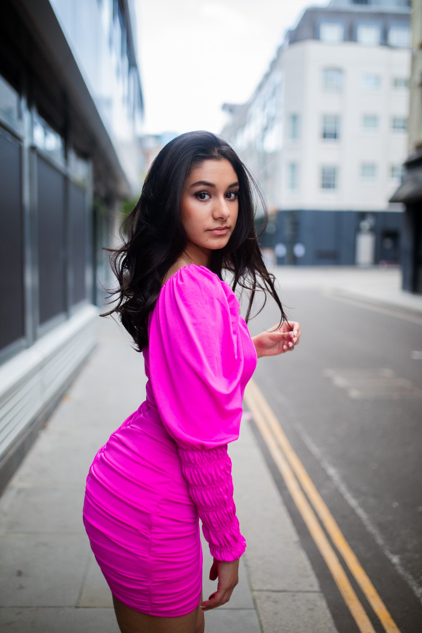 Jheez Electric Fuchsia Luxe Dress