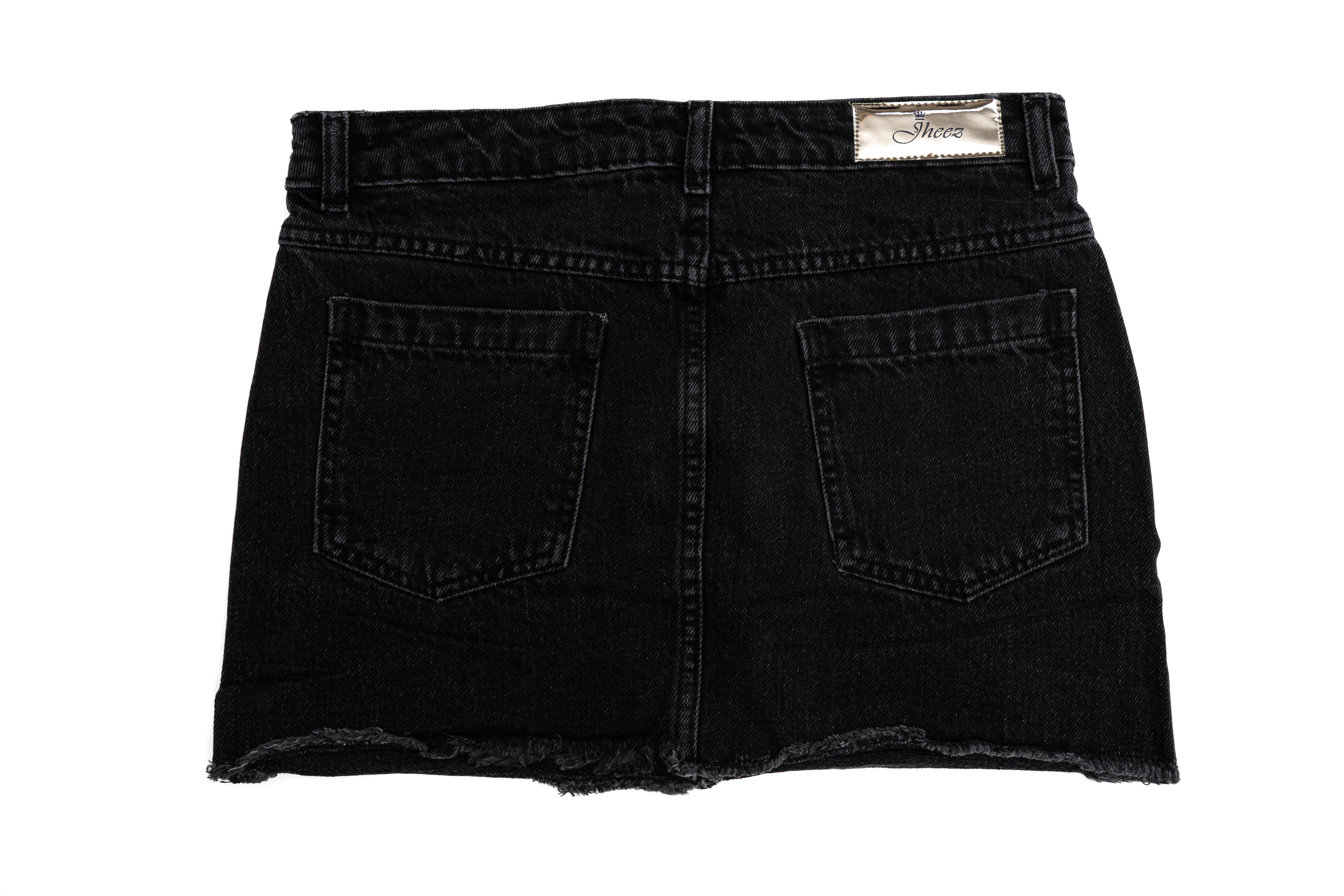 Jheez Black Denim Skirt