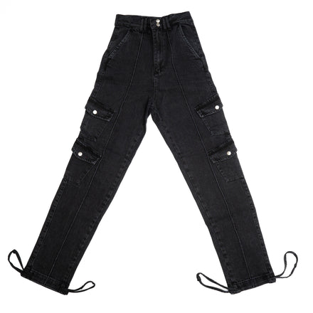 Jheez Iconic Black Cargo Trousers